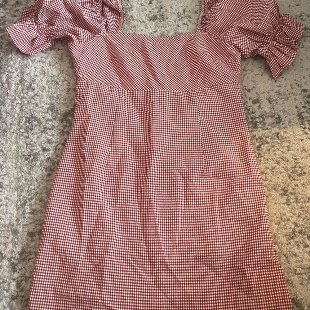 Francesca's Collections Red Gingham Mini Dress